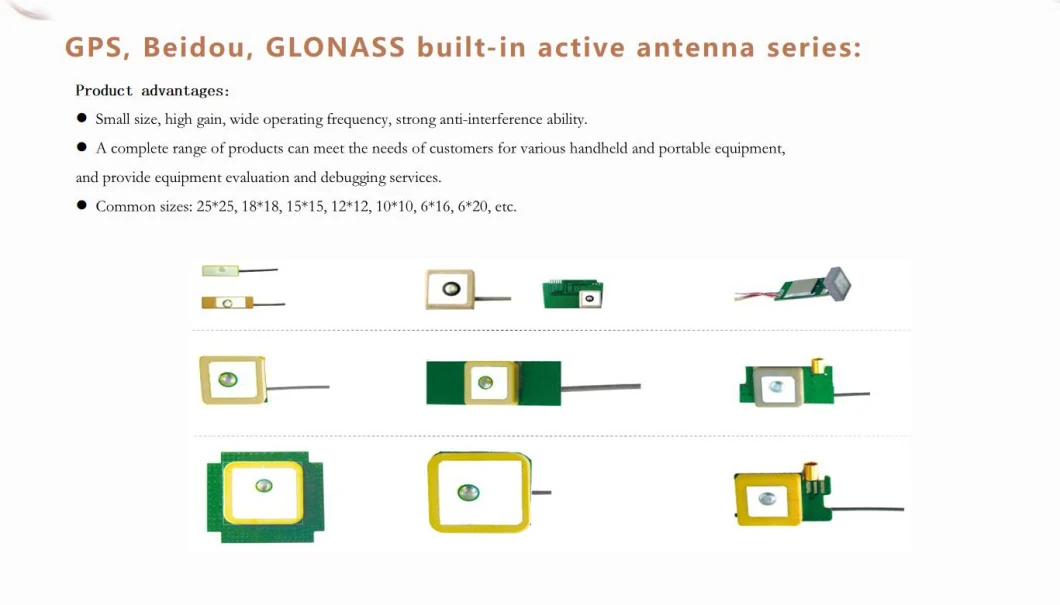 GPS Beidou Glonass Ceramic Patch Antenna with Ufl Connector