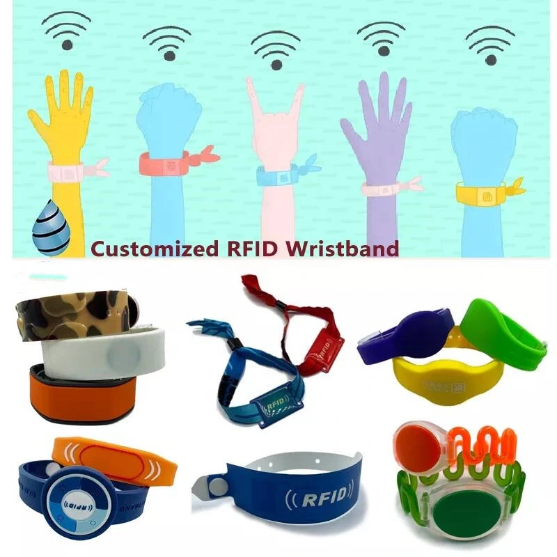 Customized Waterproof G Series G01 Silicone RFID Wristband Eco-Friendly NFC Bracelet 13.56MHz Hf &amp; 125kHz Lf