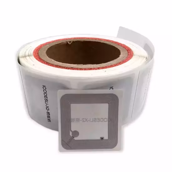 China Producer Hf 13.56MHz RFID Label ISO15693 Icode Slix2 White Blank Pet Adhesive RFID Stickers 85*50mm 50*50mm